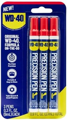 WD-40 Original Formula- Precision Pen On-The-Go, Lubrication with Pin-Point Precision, Controlled Flow. Portable, Easy to Hold, Easy to Store, Ideal for Small and Tights Spaces, 0.3 fl oz [3-Pack]