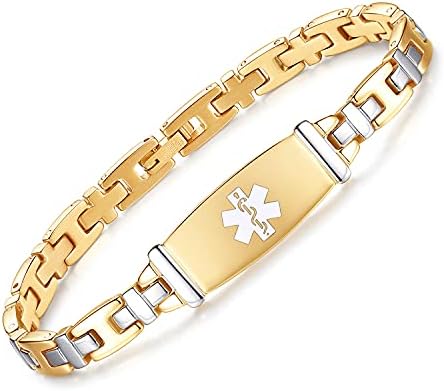 Fashion Lady Stainless steel Medical Alert id Bracelets with Free Engraving