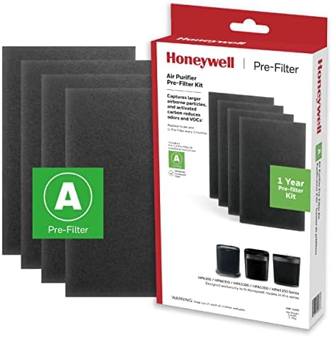 Honeywell HRF-A300 Air Purifier Pre Kit Filter, 4-Pack - Allergen Air Filter Targets Dust, VOC, Pet, Kitchen, and Wildfire/Smoke Odors