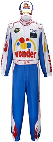 Adult Ricky Bobby Racing Costume Jumpsuit Cap Hat Full Suit Set Outfit ...