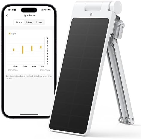 SwitchBot Solar Panel Charger for Curtain 3 - Performance Upgrade, Easy to Use, Support Low Light Charging, Smart Solar Panel for SwitchBot Curtain 3 Rod/U Rail, Non-Stop Solar Power Supply