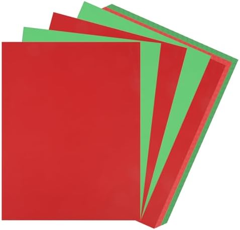 40 Sheets Christmas Cardstock Paper – 8.5×11" Red & Green Construction Paper, 65 lb Thick Cardstock Paper for DIY Xmas Cards, Invitations, Scrapbooking, Holiday Crafts & Decorations