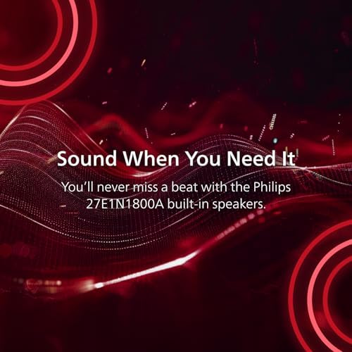 PHILIPS 27E1N1800A 27" IPS 4K UHD (3840 x 2160) Monitor, Built-in Speakers, HDR 10, AMD FreeSync, LowBlue Mode, Flicker-Free, VESA, 4Yr Advance Replacement Warranty
