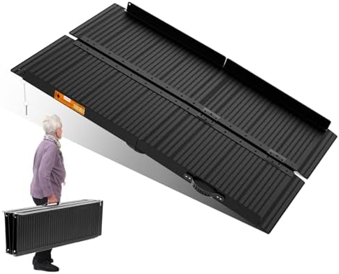 Wheelchair Ramp 5ft, Portable Non-Skid Aluminum Ramps for Wheelchairs for Home Steps, 800 LBS Capacity Handicap Ramp for Doorway, Homes, Threshold, Entry, Stairs 60" Lx 29.2" Wx2H