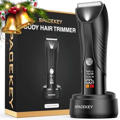 Manscape Electric Body Hair Trimmer - IPX7 Waterproof Ball Trimmer for Men with LED Light, Wet/Dry Groomer, USB-C Rechargeable, Travel Bag Included - Men's Pubic, Groin and Body Shaver