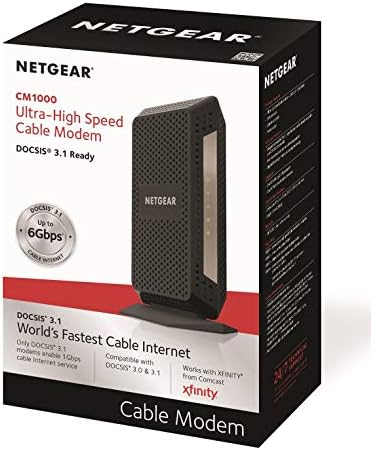 Netgear CM1000 Ultra-High Speed DOCSIS 3.1 Cable Modem - Black - CM1000 (Renewed)