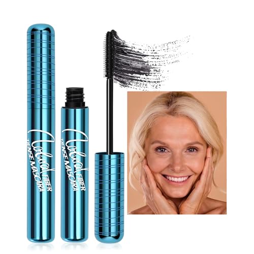 2 Pack Black Mascara for Older Women, Waterproof Volumizing, Hypoallergenic for Sensitive Eyes