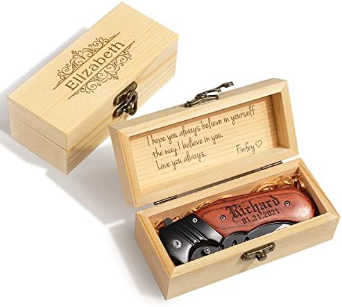 Personalized Engraved Pocket Knife With Gift Box - Custom Knifes For Husband, Boyfriend, Dad, Son, Brother, Uncle, Grandpa As Birthday, Anniversary, Father's Day, Christmas Gifts