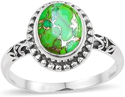 925 Sterling Silver Ring for Womens, Oval Gemstone Unique Handcrafted Ring