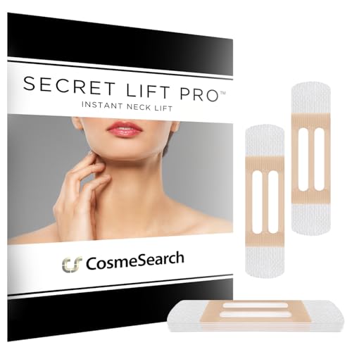12 Count Secret Lift Pro - Instant Neck Lift Tapes and Bands Pre-Assembled Jaw Jowl Neck Ultra Lifts