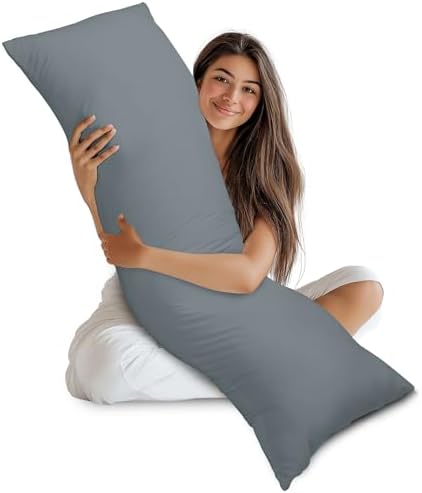 Utopia Bedding Full Body Pillow for Adults (Grey, 20 x 54 Inch), Long Pillow Insert for Sleeping, Ideal for Side Sleepers