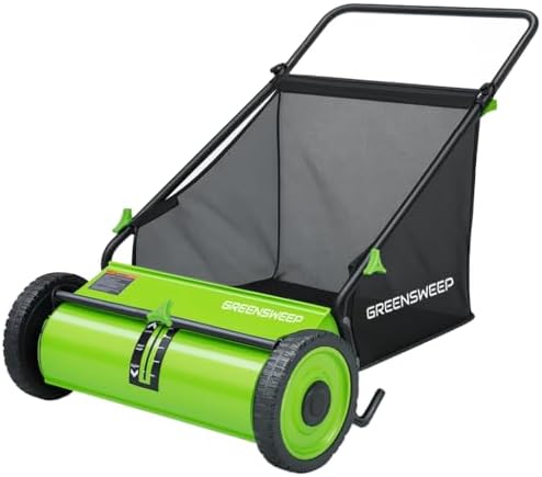 Pickup Pro Garden Sweeper - Manual Leaf & Grass Push Lawn Sweeper (Pickup Pro Max)
