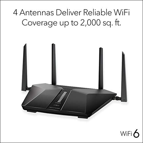 NETGEAR Nighthawk 5-Stream AX5 WiFi 6 Router (RAX43) AX4200 Wireless Speed (Up to 4.2 Gbps) | 2,000 sq. ft. Coverage (Renewed)