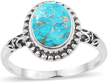925 Sterling Silver Ring for Womens, Oval Gemstone Unique Handcrafted Ring