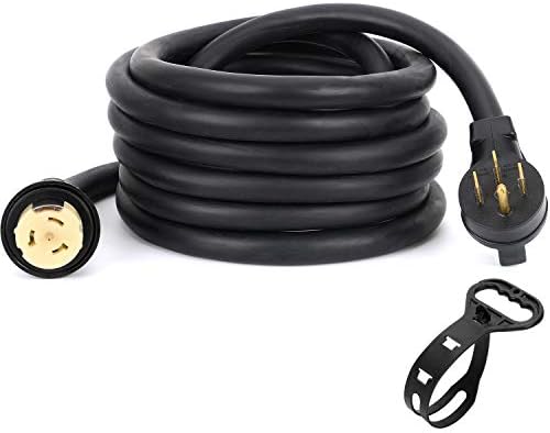 50 Amp Generator Extension Cord 13ft 14-50P to SS2-50R Heavy Duty Power Cable for RV, Transfer Switch, Home Backup, Weatherproof with Grip Handle