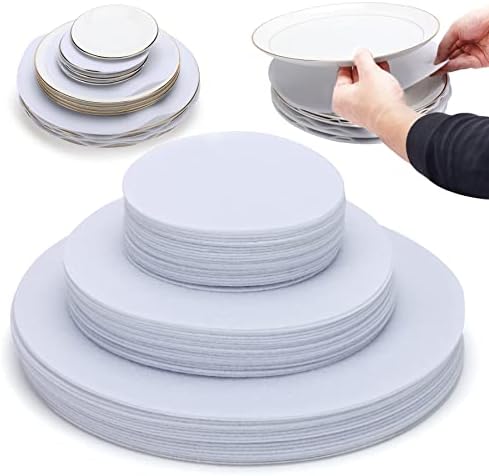 Plate Separators Storage, Set Of 60 And 3 Different Size, Thick and Premium Soft Felt Plate Dividers For China, Dish, Coffee Saucers Protecting and Stacking