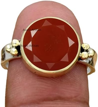 Radiant Sophistication: 10MM Round Gemstone Pure Solid 925 Sterling Silver Ring with Two-Color Elegance, Mother's Day Gift for Women