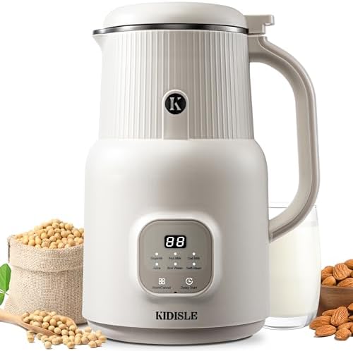 6 in 1 Automatic Nut Milk Maker Blender, 20oz Homemade Coconut, Soy, Oat, Almond, Plant Based Milks and Non-Dairy Beverages with Delay Start/Keep Warm/Boil Water/Self-Cleaning, Cream