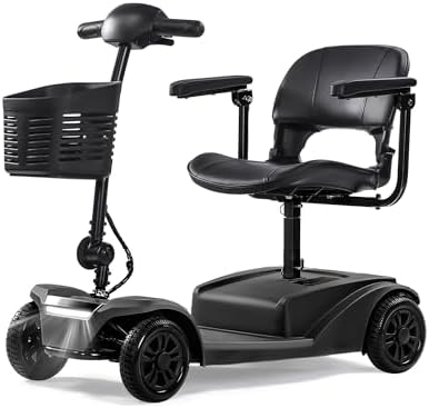 15-25 Miles Long Range Mobility Scooter,Weight Capacity 300 LBS+ Powered Mobility Scooters for Seniors, Compact Duty Mobile for Travel with LED Headlight and Detachable Basket
