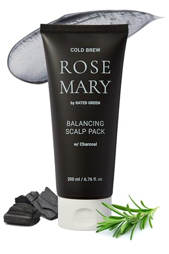 RATED GREEN Cold Brew Rosemary Balancing Scalp Pack with Charcoal, 6.76 Fl. Oz - Korean Hair Care Hair Conditioning Mask for Dry Damaged Hair