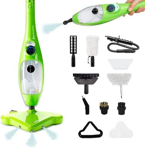 H2O X5 Steam Mop 5-in-1 DualBlast and Handheld Steamer Cleaner For Kitchen Tile Floors, Floor Steamer, Hardwood Floors, Grout Cleaner, Upholstery Cleaner and Carpets