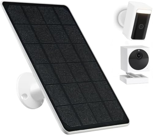 Solar Panel Compatible with Wyze Battery Cam Pro, Cam Outdoor V1/V2, 9.4ft Waterproof Charging Cable, 360°Adjustable Mount, IP65 Waterproof Solar Charger for Outdoor Security Camera
