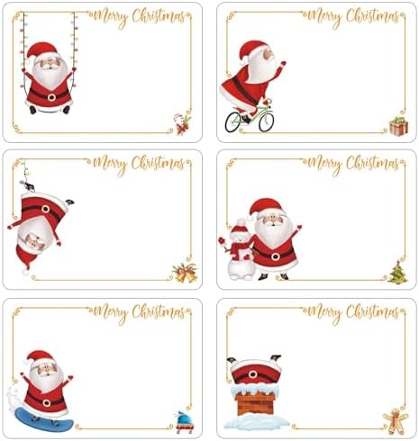 120pcs Christmas Labels Gift Tags Stickers Self Adhesive Labels for Presents Large Blank Christmas Name Tags for Gifts Santa