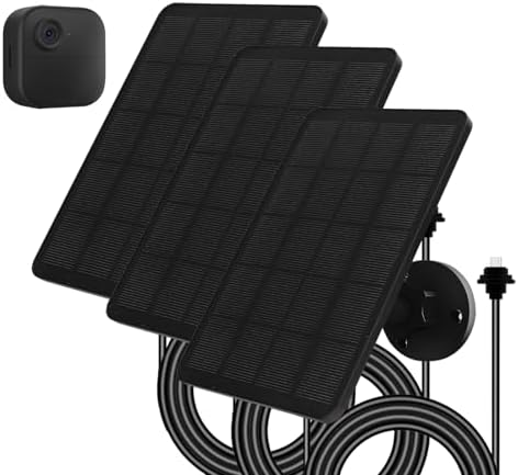 Solar Panel for Blink Camera Outdoor, Solar Panel 4W Compatible with Blink Outdoor 4 (4th Gen) Camera, Solar Charger for Camera with 13.12Ft Outdoor Power Cable, 360° Adjustable Mount, 3 Pack