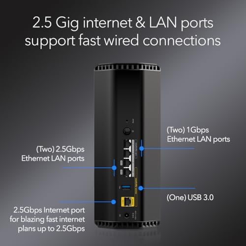 NETGEAR Nighthawk WiFi 7 Router (BE9300) – Security Features, 9.3Gbps Wireless Speed, 2.5 Gigabit Internet Port, Tri-Band Gaming Router, Covers 2,500 sq. ft., 100 Devices, Built-in VPN, USB 3.0