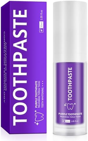 Purple Toothpaste, Teeth Whitening Colour Corrector Toothpaste for Teeth Whitening, Color Correcting Technology, Natural Removal Surface Stain