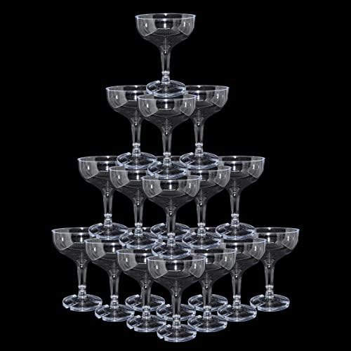 30 Pcs 5oz Plastic Champagne Coupe Glasses
