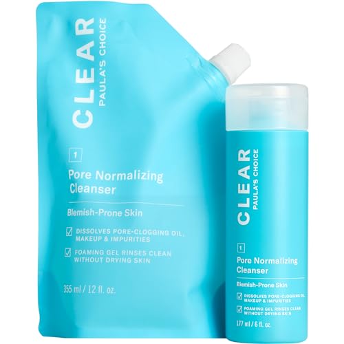 Paula's Choice CLEAR Pore Normalizing Cleanser, Salicylic Acid Acne Face Wash for Large Pores, Redness & Blackheads