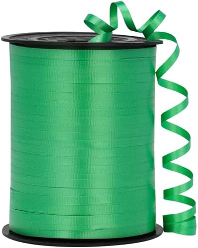 Green Ribbon - 500 Yard Crimped Dark Green Curly Ribbon for Gift Wrapping, Balloons, Christmas, St. Patrick's Day, Graduation