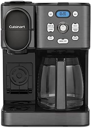 Cuisinart Coffee Maker, 12-Cup Glass Carafe, Automatic Hot & Iced Coffee Maker, Single Server Brewer, Black Stainless Steel, SS-16BKS