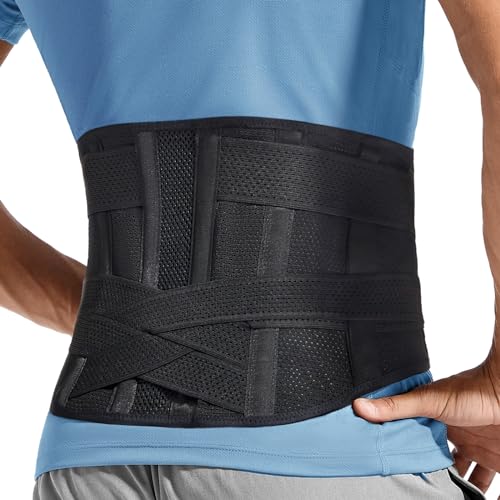 Adjustable Back Brace for Lower Back Pain & Sciatica Relief - Unisex Lumbar Support Belt for Herniated Disc, Posture Correction, Breathable Design for Work, Sports (B92,Small)