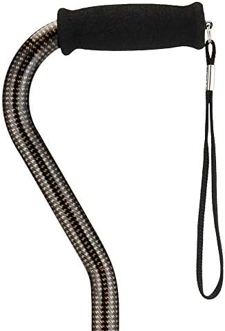NOVA Designer Walking Cane with Offset Handle, Lightweight Adjustable Walking Stick with Carrying Strap
