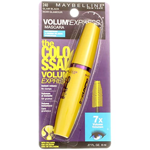 Maybelline New York The Colossal Volum' Express Waterproof Mascara, Glam Black [240] 0.27 oz (Pack of 6)