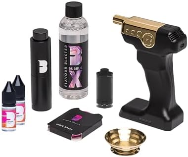 New Flavour Blaster Mini 2 Cocktail Gun Kit | Smoking Cocktail Machine, Edible Bubbles & Aroma | Smoke Bubble Gun for Elevating Drinks & Food with Flavor-Rich Clouds | Cocktail Gift Sets | Black