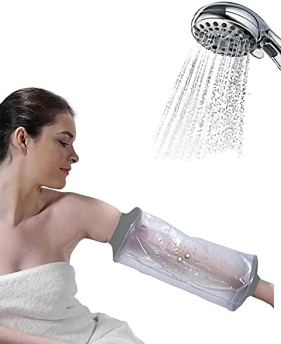 PICC Line Shower Cover, PICC Line Covers for Upper Arm, Reusable PICC Line Sleeve, Waterproof Cast Cover for Shower Arm, IV Protector Bag for Bath(Large: Weight > 185lbs)