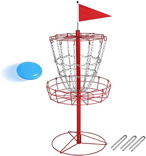 Yaheetech Portable Disc Golf Basket, Lightweight Steel Practice Target Steel Frisbee Hole Disc Golf Goals Catcher