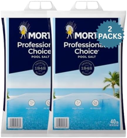 Professional’s Choice Pool Salt – All-Natural, Fast-Dissolving Formula for Saltwater Pools – 40 lb Bag – 2 Pack