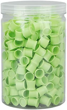 300pcs Ink Cups Holder Stand, 12mm Food Grade Silicone Disposable Pigment Ink Ink Pigment Plastic Pouches Ink Cups, Green