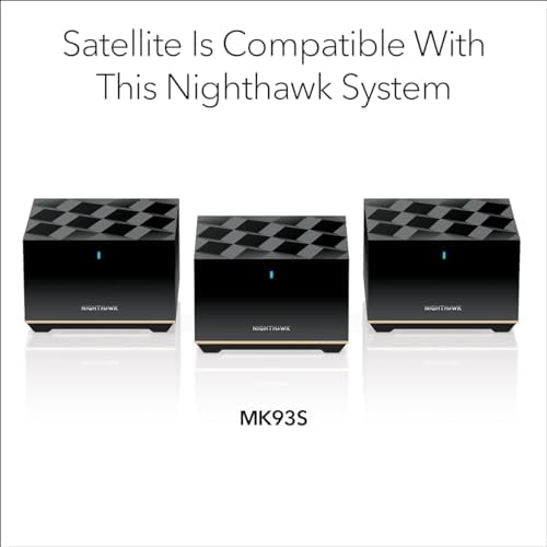 NETGEAR Nighthawk Tri-Band Whole Home Mesh WiFi 6E Add-on Satellite (MS90) – Works with Your Nighthawk MK93S System - Adds Up to 2,500 sq. ft. Coverage - AXE5700 (Up to 5.7Gbps)