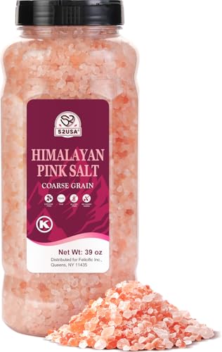 52USA Himalayan Pink Salt, Coarse Grain, 39 oz (2.4 LB), Pink Himalayan Sea Salt, Kosher Salt, Sea Salt for Grinder Refill, Himalayan Salt
