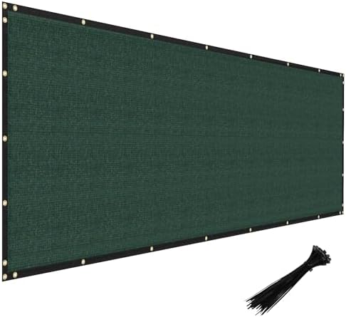 Privacy Fence Screen 6'x50' Heavy Duty Windscreen Fencing Mesh Fabric Shade Cover for Outdoor Wall Garden Yard Pool Deck, Green