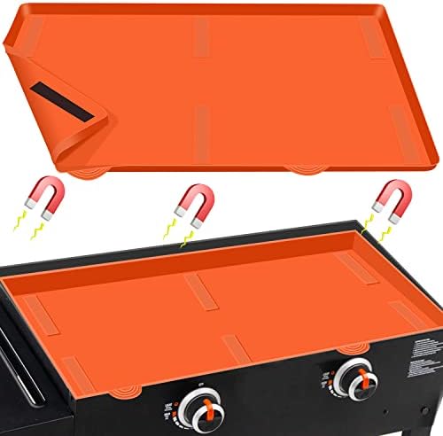 28" Griddle Mat Silicone for Blackstone,Magnetic Protective Cover Mats Blackstone Griddle Top Covers Protector Outdoor-Orange
