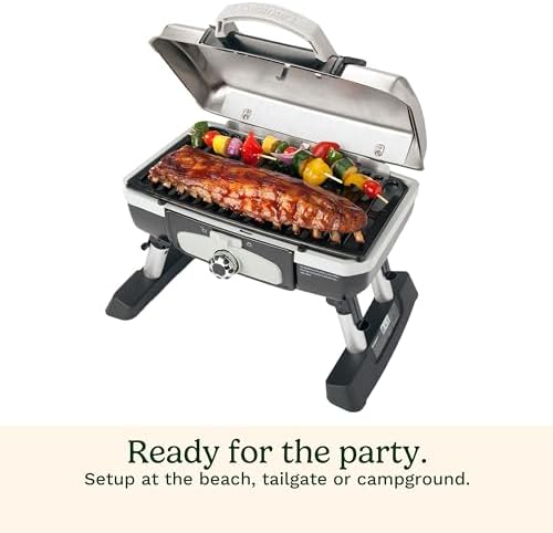 Cuisinart CGG-180TS Petit Gourmet Portable Tabletop Gas Grill, Stainless Steel