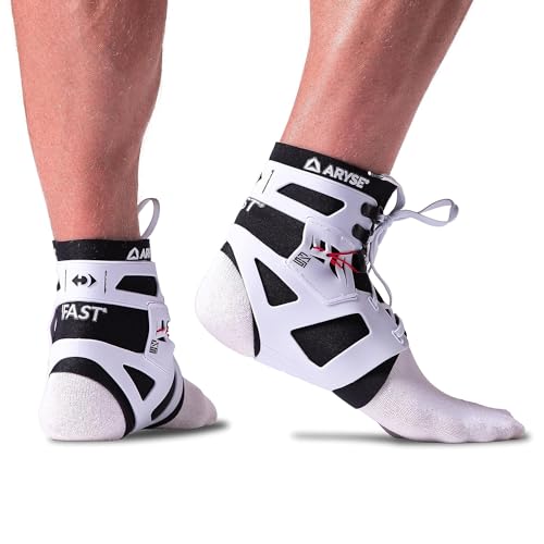 IFAST Ankle Brace - Ankle Stabilizer For Men & Women - Great For Basketball, Volleyball, Soccer & More! (Large, White, Pair)