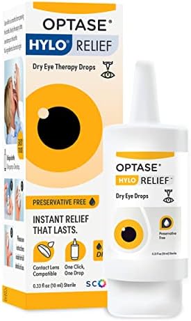 OPTASE HYLO Relief Dry Eye Drops - Fast-Acting Preservative Free Drops with Patented HYLO Delivery System - Artificial Tears for Mild to Moderate Dry Eye Relief - .33 Oz, 300 Doses
