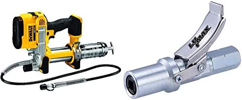 DEWALT 20V MAX Grease Gun and LUMAX Heavy Duty Quick Release Grease Coupler Bundle